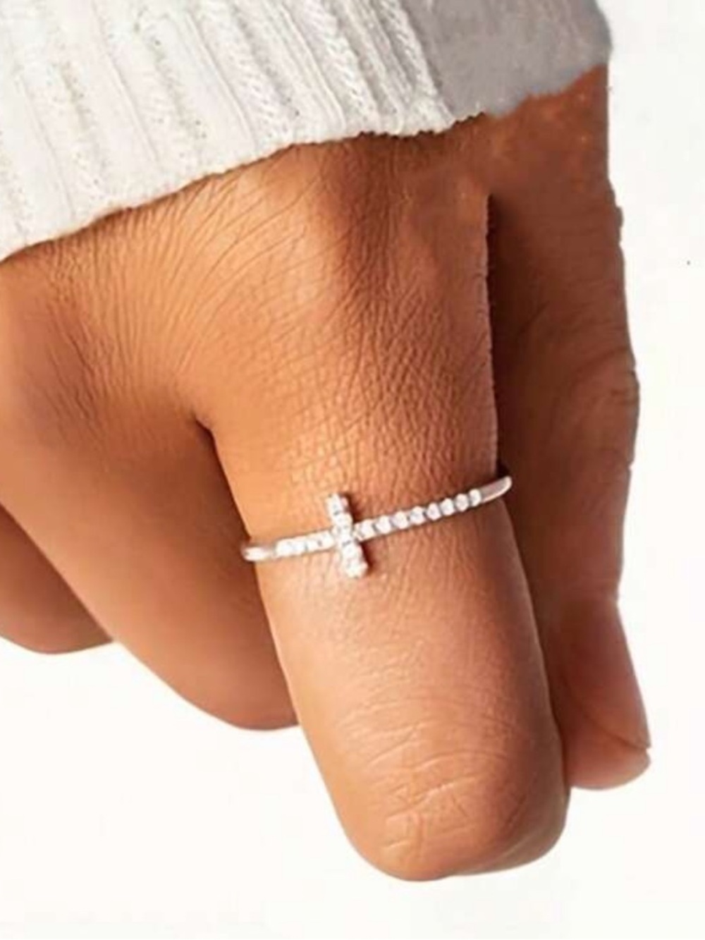 Silver cross ring - Picture 3 of 3